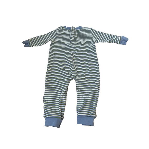 Grace & James Kids Blue Brooks Dinosaur Striped Romper Size 6M - Picture 5 of 7